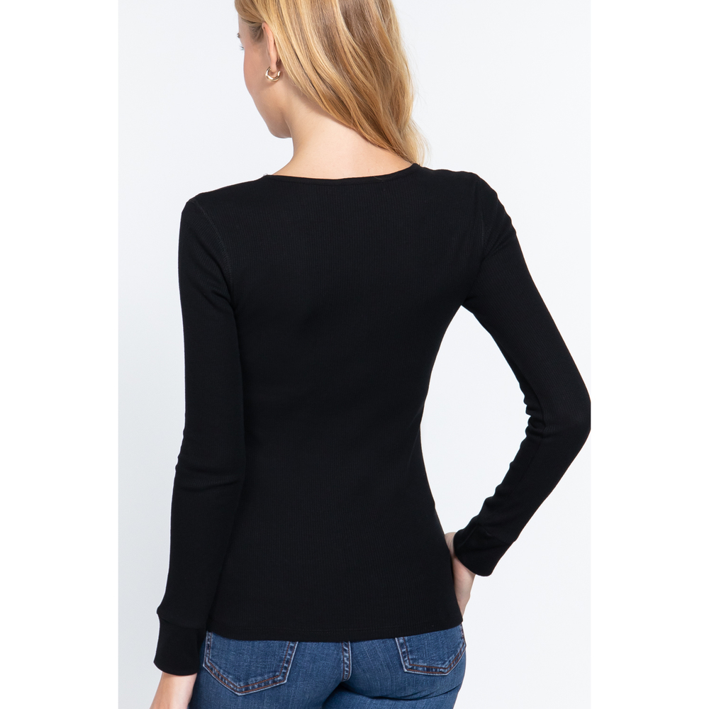 Long Slv Scoop Neck Thermal Top - Picture 4 of 7